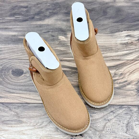 NIB Sanuk Cozy Vibe Surf Check SL Boots Ankle Booties 7 38 Tan - Picture 3 of 12